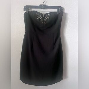 Maxandcleo strapless black dress with crystal’s size 8